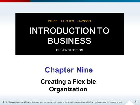 © 2012 Cengage Learning. All Rights Reserved. May not be scanned, copied or duplicated, or posted to a publicly accessible website, in whole or in part.