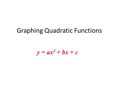 Graphing Quadratic Functions