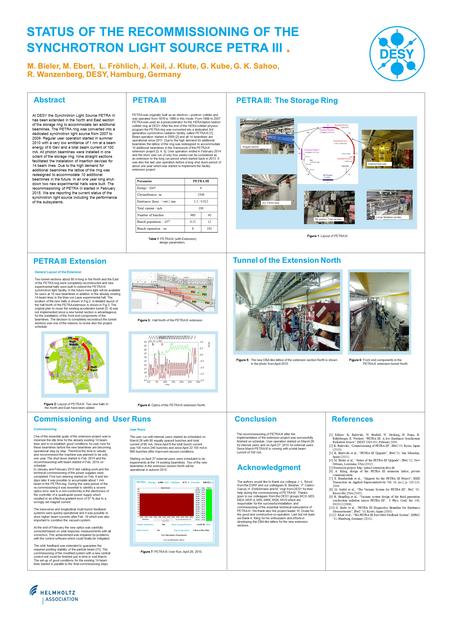 M. Bieler, M. Ebert, L. Fröhlich, J. Keil, J. Klute, G. Kube, G. K. Sahoo, R. Wanzenberg, DESY, Hamburg, Germany Abstract Acknowledgment Commissioning.