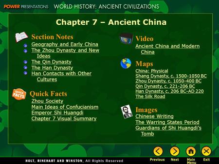 Chapter 7 – Ancient China