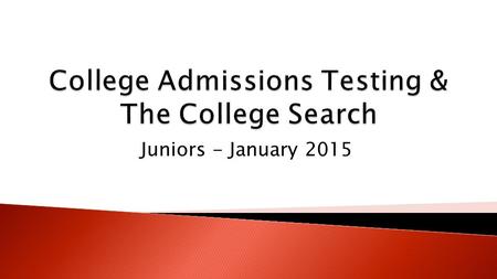 Juniors - January 2015. 4 Major Parts of Your PSAT Results Your Scores Your Skills Your Answers Next Steps 3 Test Sections Critical Reading Mathematics.