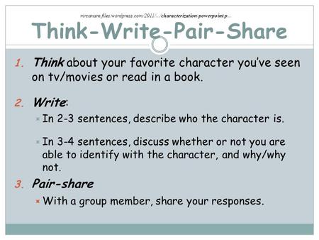 Think-Write-Pair-Share