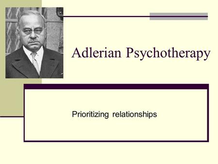 Adlerian Psychotherapy