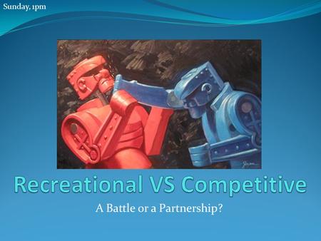 A Battle or a Partnership? Sunday, 1pm. Christiane Marceau Player, Coach, and Volunteer (2000 to present) Operations Director, AUM (2009 to 2012)  2009.