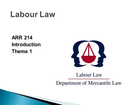 ARR 214 Introduction Theme 1. Introduction (Lecturer) LECTURER:Adv. D M Smit CRS 27 Telephone:401-3593 (W)