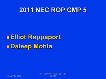 2011 NEC ROP - CMP 5 Report to SCC 18