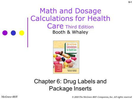 Chapter 6: Drug Labels and Package Inserts