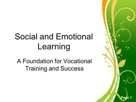 Social and Emotional Learning