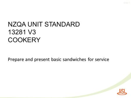 NZQA UNIT STANDARD V3 COOKERY