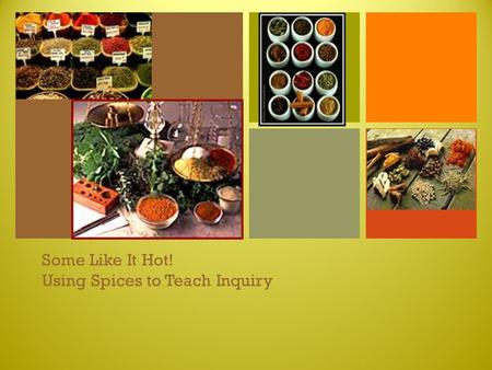 + Some Like It Hot! Using Spices to Teach Inquiry.