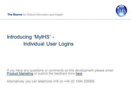 Individual User Logins