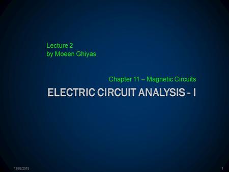 ELECTRIC CIRCUIT ANALYSIS - I