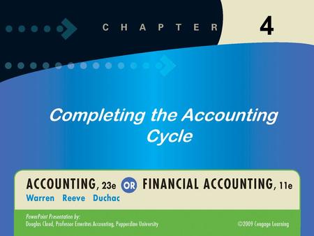 Completing the Accounting Cycle