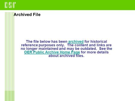 Archived File The file below has been archived for historical reference purposes only. The content and links are no longer maintained and may be outdated.