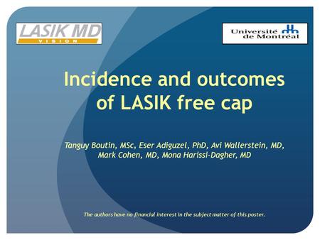 Incidence and outcomes of LASIK free cap