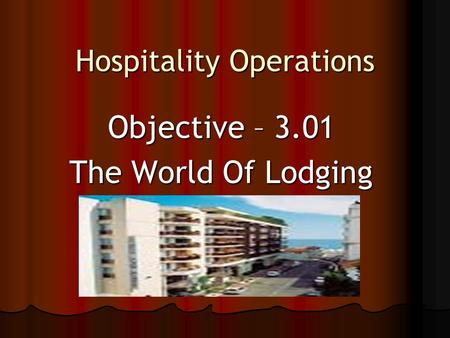 Hospitality Operations