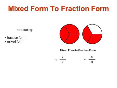 Mixed Form To Fraction Form