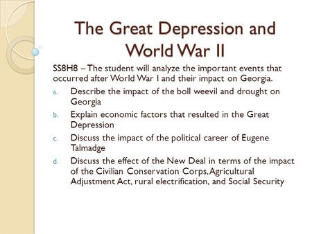 The Great Depression and World War II