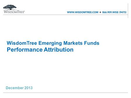 WisdomTree Emerging Markets Funds Performance Attribution December 2013.