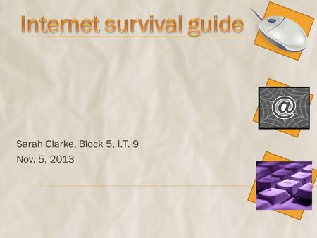 Sarah Clarke, Block 5, I.T. 9 Nov. 5, 2013. What many people don’t know, or understand, is every time they log into an account or simply go on the internet,