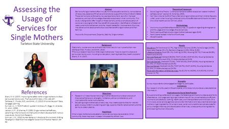 Assessing the Usage of Services for Single Mothers Abstract Barriers of single mothers often include minimal education and skills, non-existence of resources,