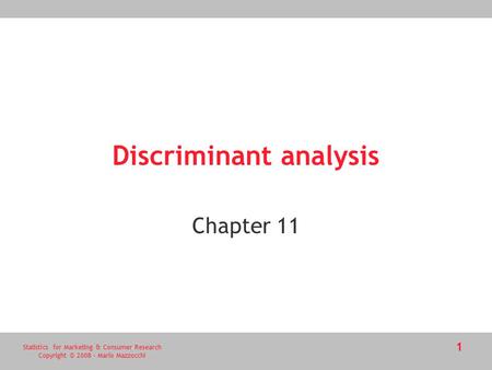 Discriminant analysis