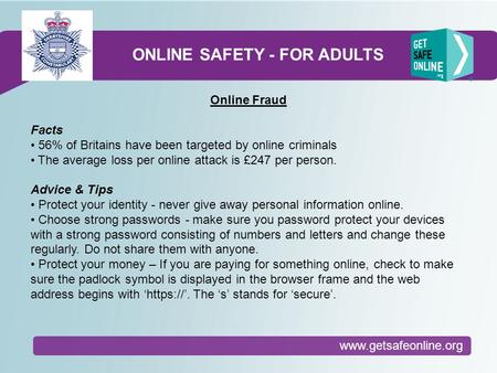 ONLINE SAFETY - FOR ADULTS