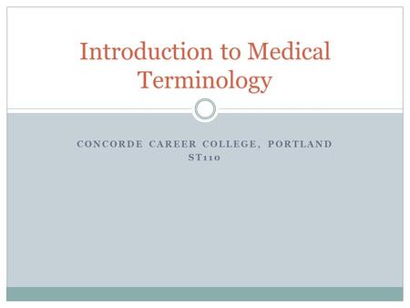 Introduction to Medical Terminology