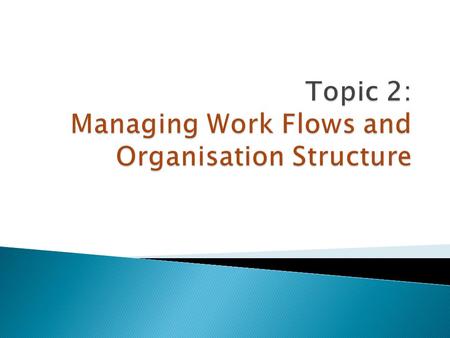  The framework of task-and-authority relationships in a company that coordinates and motivates employees to work together toward a common goal.