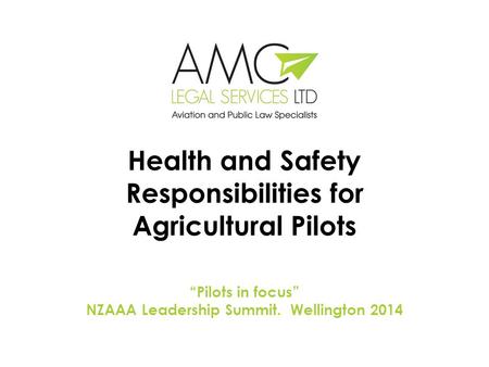 Health and Safety Responsibilities for Agricultural Pilots