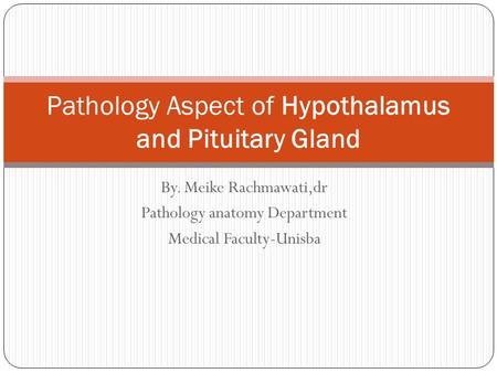 By. Meike Rachmawati,dr Pathology anatomy Department Medical Faculty-Unisba Pathology Aspect of Hypothalamus and Pituitary Gland.