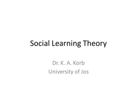 Social Learning Theory