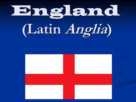 England (Latin Anglia) England (Latin Anglia). England occupies all of the island east of Wales and south of Scotland, other divisions of the island of.