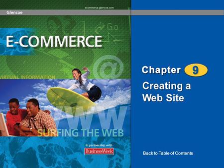 Creating a Web Site Back to Table of Contents. Creating a Web Site Conceiving a Web Site Planning a Web Site 2 Creating a Web Site Section 9-1 Section.