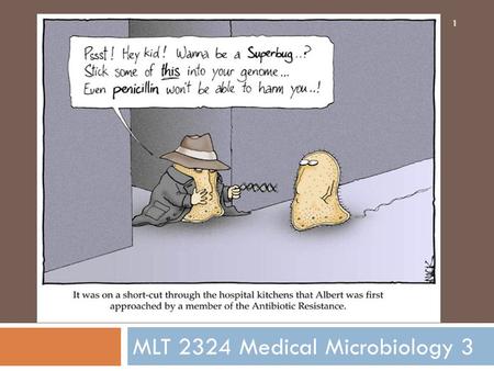 MLT 2324 Medical Microbiology 3 1. Course Outline  Subject Name : Medical Microbiology 3  Subject Code : MLT2324  Contact Hour/Week :  Theory & tutorial.