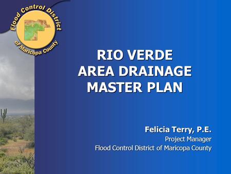 RIO VERDE AREA DRAINAGE MASTER PLAN