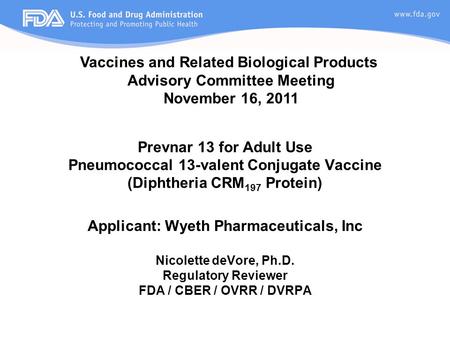 Vaccines and Related Biological Products Advisory Committee Meeting