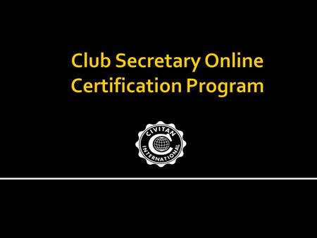 Club Secretary Online Certification Program