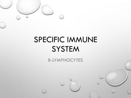 Specific immune system