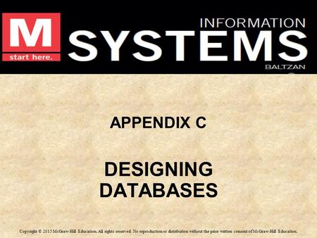 APPENDIX C DESIGNING DATABASES