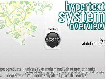 :: Concept of Hypertext :: What is Hypertext? :: Hypertext and Hypermedia :: Problems with Hypertext :: Hypertext Applications :: Applications of Hypertext.