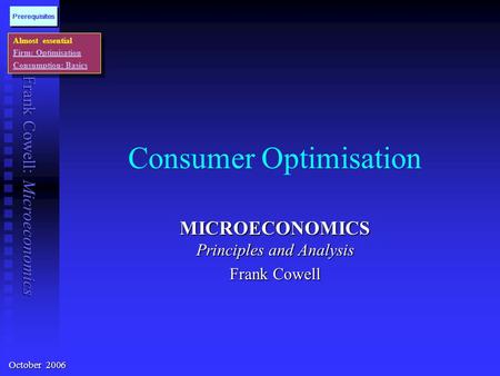 Consumer Optimisation