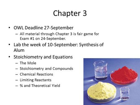 Chapter 3 OWL Deadline 27-September