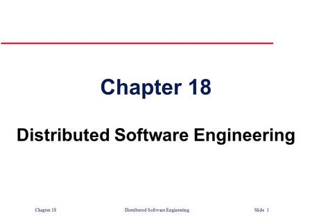 Distributed Software Engineering