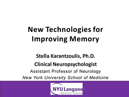 New Technologies for Improving Memory