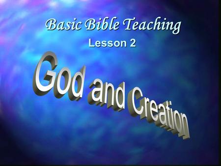 Basic Bible Teaching Lesson 2