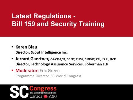 Latest Regulations - Bill 159 and Security Training