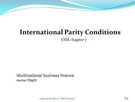 Multinational business finance course 723g33