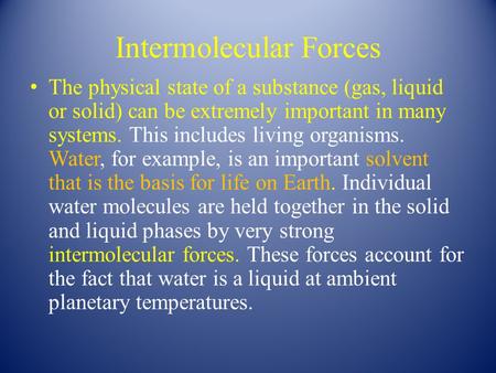 Intermolecular Forces