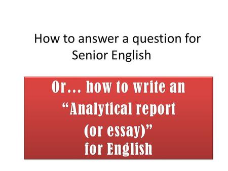 How to answer a question for Senior English. FIRST: the question… How does Defoe use the idea of the island and castaway to shape and reflect cultural.